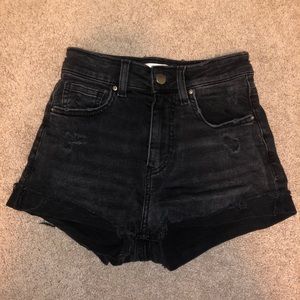 H&M black denim shorts